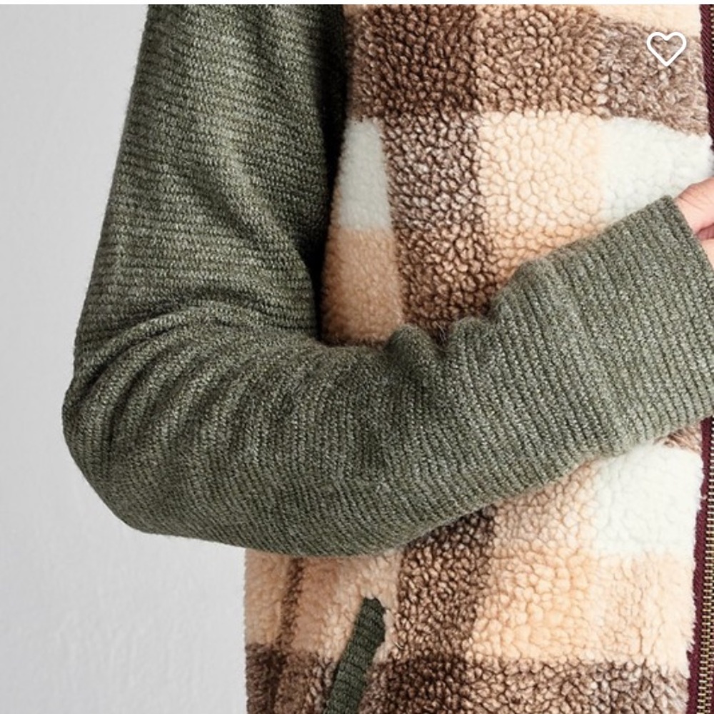 1 left❤️2 for $40❤️gingham Sherpa bomber jacket - Picture 7 of 10